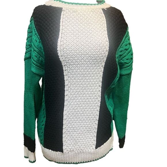 MNG BY MANGO CABLE KNIT‎ COLORBLOCK SWEATER SIZE M - Picture 1 of 7